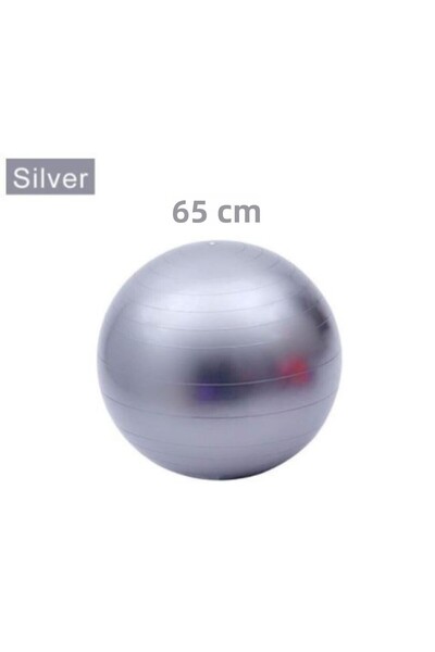 Oliva Nero Set de minge și pompă Pilates gri de 65 cm Set de exerciții yoga S...