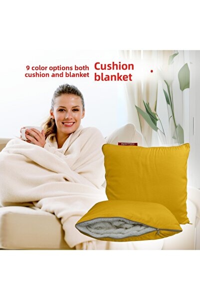XPERMATE Yellow Tv Blanket Pillow - 145X205 Throw Pillow Welsoft, Airplane Pillow & Travel Pillow