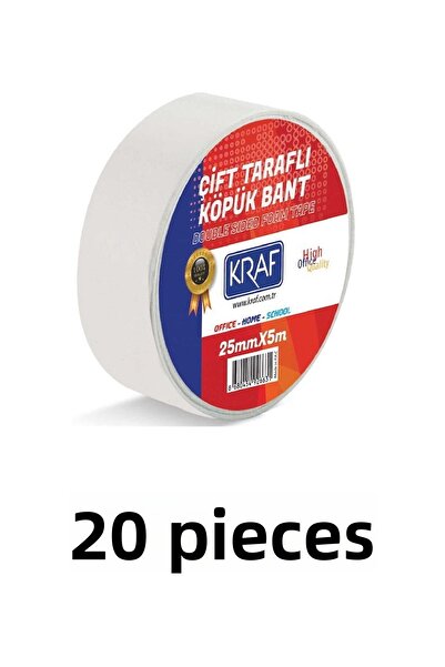 KRAF 20 bucăți 25 mm x 5 metri bandă de spumă cu două fețe