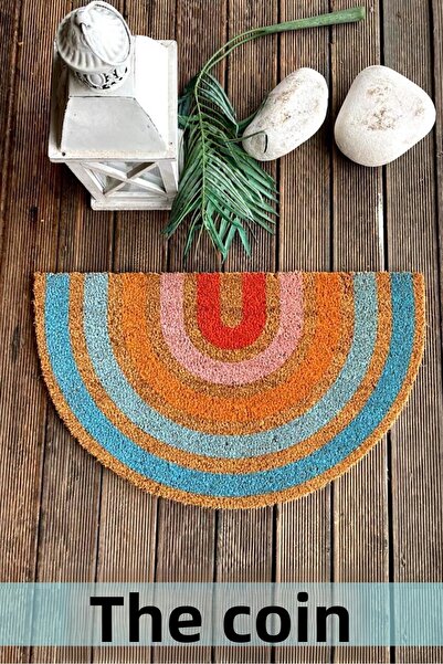 LAMONETA سجادة باب أمامية بيضاوية بألوان قوس قزح