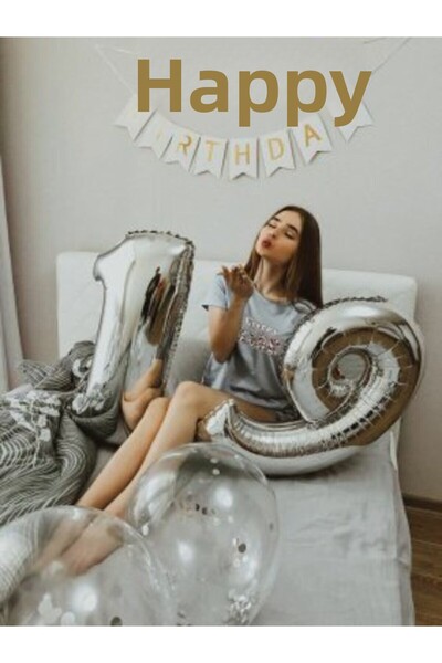 Ekin Süs 19 Years Silver Foil Balloon