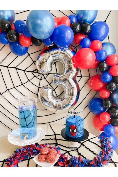 MFM Σετ μπαλόνια από ασημένιο φύλλο για πάρτι 3 ετών