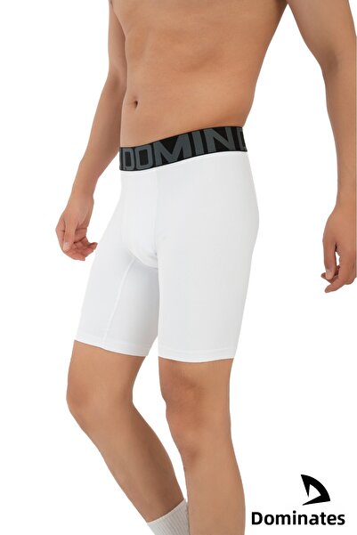 DOMİN SPOR Λευκό ανδρικό κολάν ποδοσφαίρου - κοντό πάνω από το γόνατο και κάτω από το σορτς Dmn32548