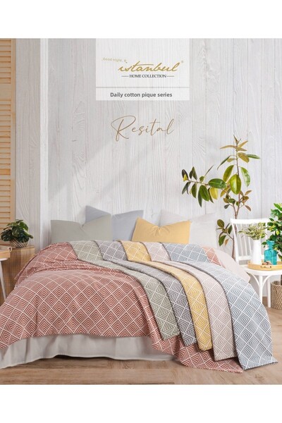İyi Geceler İstanbul Double Printed Single Pike - 100% Cotton Resital Tile 200x240
