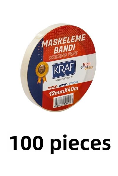 KRAF 100 Pieces Masking Tape 12 mm X 40 Meter Paper Tape