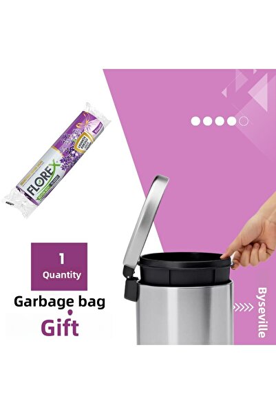 SistemTemizlik Coș de gunoi cromat cu pedală din oțel inoxidabil 30 Lt |   Ba...