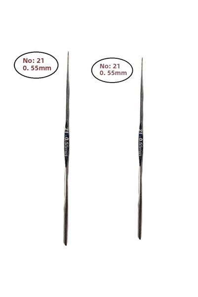 ÇEÇEN HOME (2 bucăți) Fier de croșetat 21 nr. 0,55 mm Fier de croșetat pentru dantelă cu mâner de fier Vârf auriu Nu se încurcă Ață Confortabilă