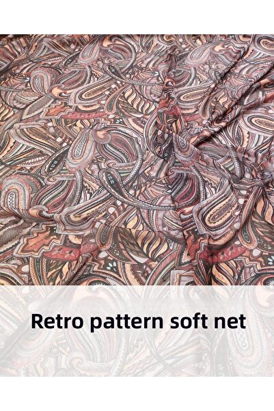 Kumaş Parça Retro Pattern Mesh Width: 150