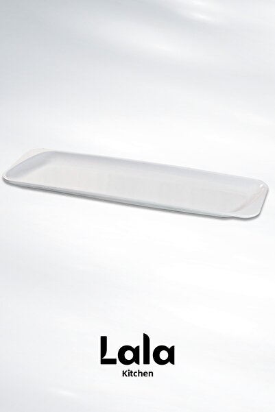 Lala Mutfak Long Chicken Plate 47X15 cm Melamine Presentation Plate Stylish and Break-Resistant