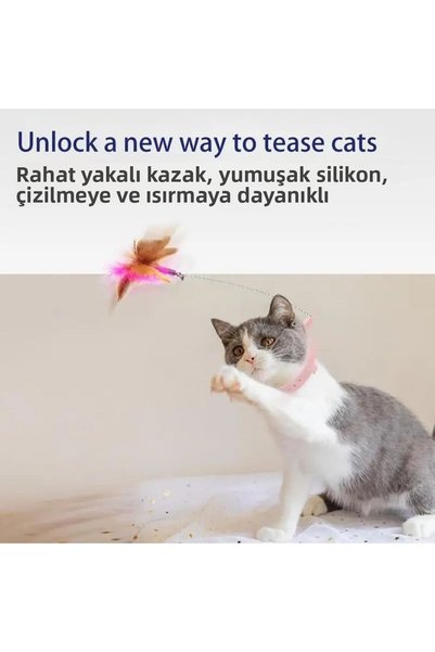 CeymSTecH Funny Cat Stick Retractable Spring and Pile Leash-Shaped Cat Toy