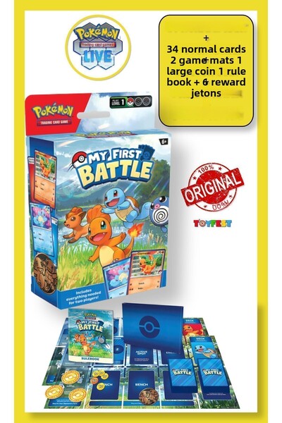 TOYFEST مجموعة ألعاب بوكيمون باتل ديك - تشارماندر وسكويرتل تحتوي على 34 بطاقة...