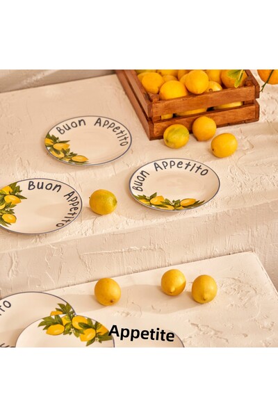 Bella Maison Set of 6 Cake Plates Lemoncello Porcelain (19 cm)
