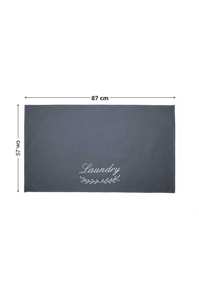 HOMELKA Washing Machine Cover Embroidered Liquid Proof Fabric Navy Blue Color