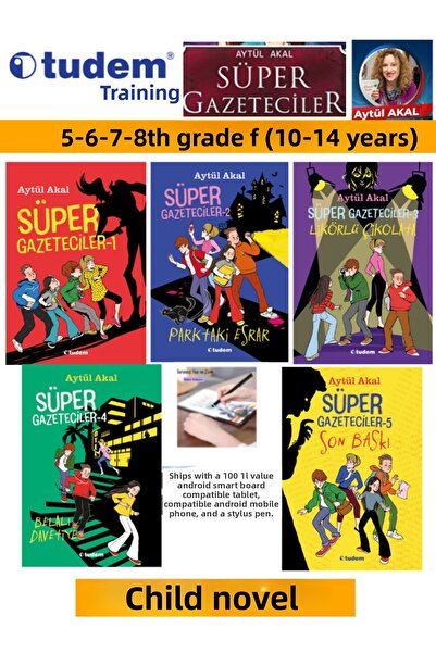 Tudem Yayınları Super Journalists 1-2-3-4-5 Children's Novel Set (Grade 5-6-7...