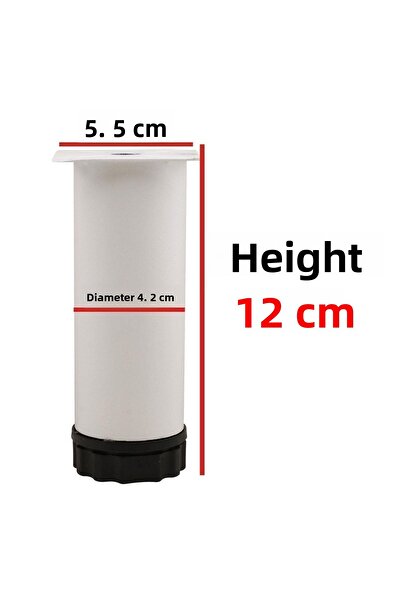 Badem10 Λευκή Μαύρη 12 εκ. Μεταλλικό Έπιπλο Καναπές Πολυθρόνα Βάσης Υποστήριξης Πόδι