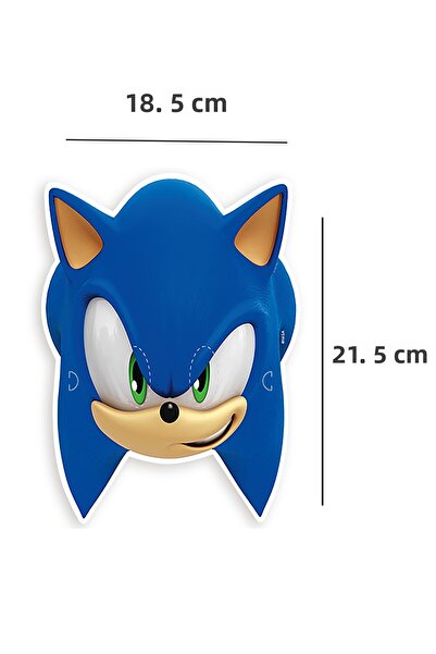 Parti dolabı Pack of 6 Super Sonic Cardboard Mask, Sonic Boom mask Birthday Mask