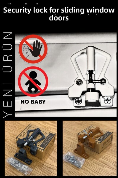 PATİDOOR Safety Lock for Sliding Windows and Doors.Burglar Lock Child Safety Lock.