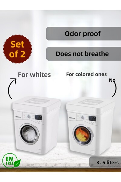 VoCe مجموعة علب المنظفات المكونة من قطعتين - سعة 3.5 لتر، حل تخزين منفصل للأب...