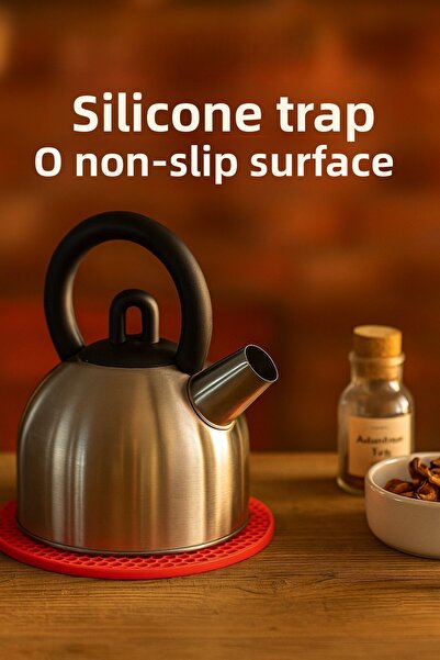 TOYFEST Pack of 2 Non-Slip Bottom Heat Resistant Silicone Trivets – 18 cm