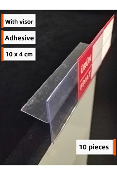 Şeffaf Etiket 10 bucăți PVC Etichetă Suport adeziv cu fante verticală 10x4cm Raft față Etichetă Etichetă preț Etichetă produs