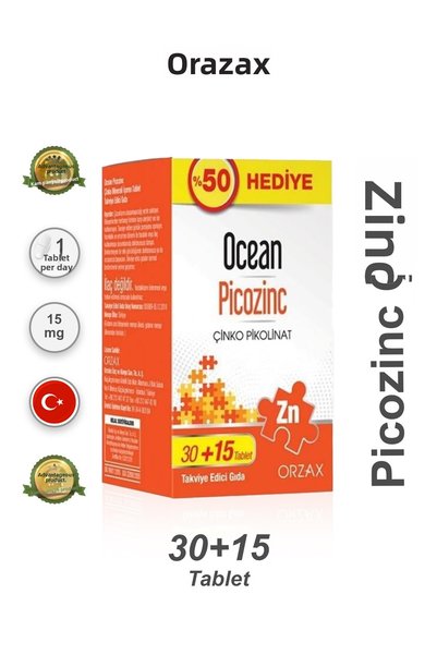 Orzax Ocean Picozinc Supplement 30 + 15 Tablets