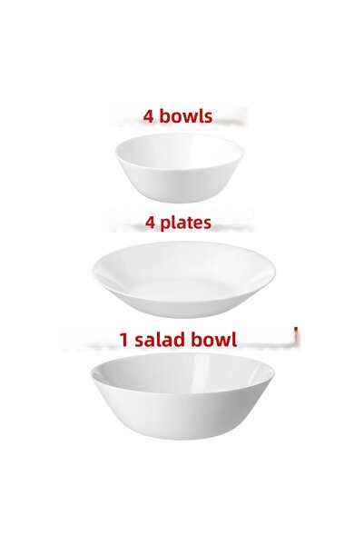 IKEA Qui̇ck 4 Pieces Diameter 20 cm Dinner Plate 4 Pieces 15 cm Bowl 1 Piece ...