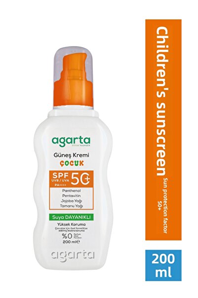 Agarta واقي شمسي للوجه والجسم مقاوم للماء بعامل حماية من الشمس SPF 50 للأطفال...