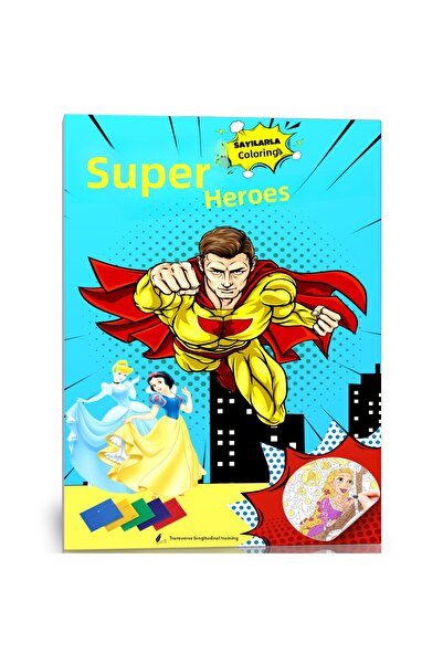 Enine Boyuna Eğitim Super Heroes Coloring Set by Numbers (25 Hero Paintings)
