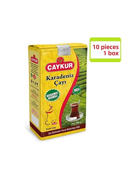 Çaykur شاي البحر الأسود بنكهة البرغموت - 1000 جرام × 10 قطع