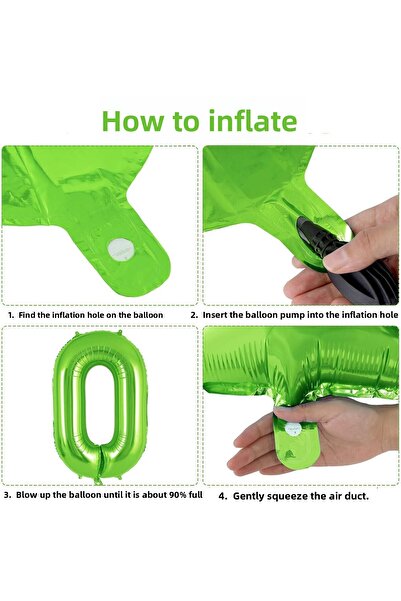 Patladı Gitti 4 Year Old Dinosaur Set; Number Foil, 3 Mini Dinosaurs and 10 Balloons