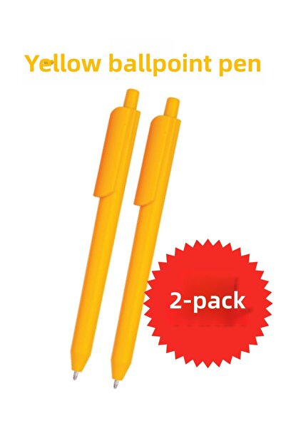 imo medya قلم حبر جاف أصفر 2 عبوة