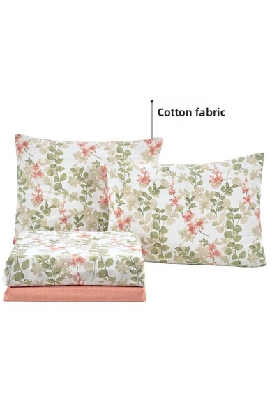 Elart Σετ Παπλωματοθήκης Flores Μονό Κρεβάτι Ranforce 3 τεμαχίων σε σκόνη