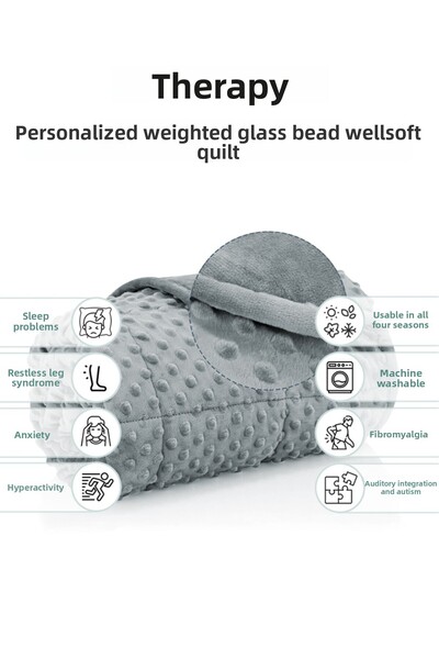 Terapise Super Soft Wellsoft Weighted Quilt / Blanket, 7 Kg, Gray, Double Sid...