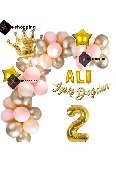 Bkmc 3 Letter Foil Balloon 2 Years Old Luxury Birthday Balloon Set Birthday P...
