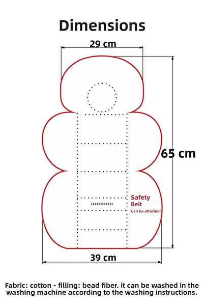 Umaybebek Stroller Cover Stroller Cushion 2 Pieces - With Waist Support