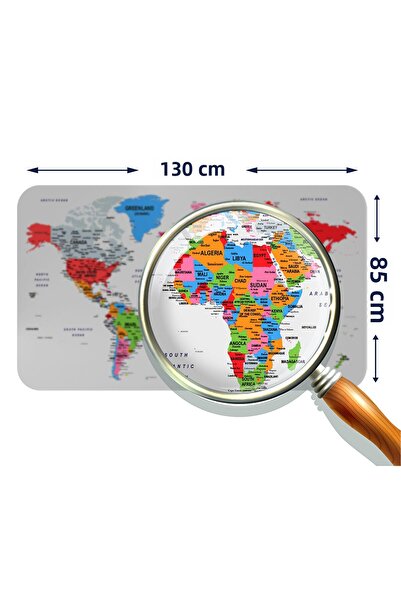 Dropcek eticaret Educational Country and Capital Detailed Atlas World Map Wall Sticker-85x130-3853