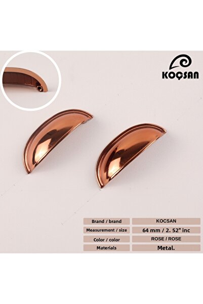 KOÇSAN Midye Rose 64 Mm Mâner Mobilier Bucătărie Country de Lux Mâner Sertar Dulap