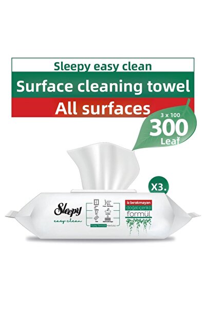 Sleepy منشفة تنظيف الأسطح سهلة التنظيف 3x100 (300 ورقة)