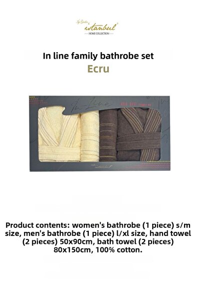 İyi Geceler İstanbul Σετ οικογενειακών μπουρνούζια εκρού 6 τεμαχίων