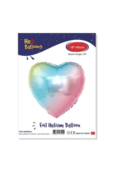 GÜNEŞAVM بالون قلب فويل 18" -قوس قزح-
