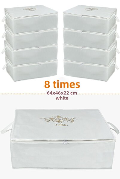 umbellatum 8 τεμάχια λευκών τσάντες οργάνωσης κάτω από το κρεβάτι, μεγάλου με...
