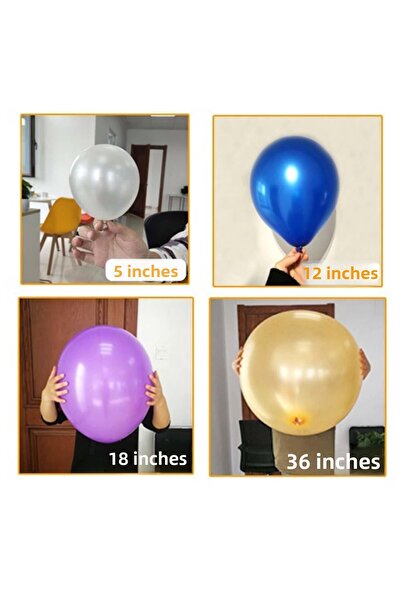 Patladı Gitti 12 Inch Mixed Balloon with White Gold and Confetti 10 Pieces