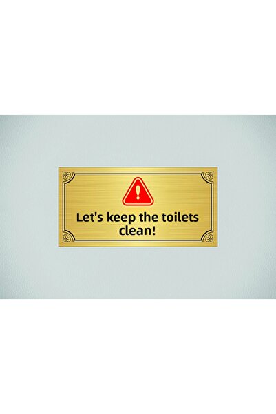 sıradışıhediyem حافظ على المرحاض نظيفًا مكتوبًا 20 × 10 سم من الصفائح المعدني...