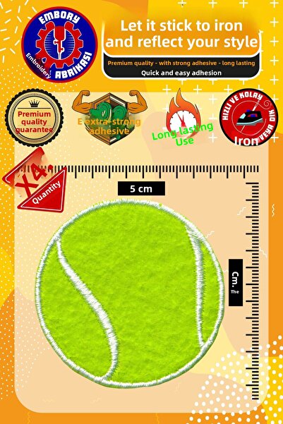 Embory رقعة تطريز قابلة للكي، نموذج كرة التنس (4 قطع) رقعة تطريز منسوجة قابلة...