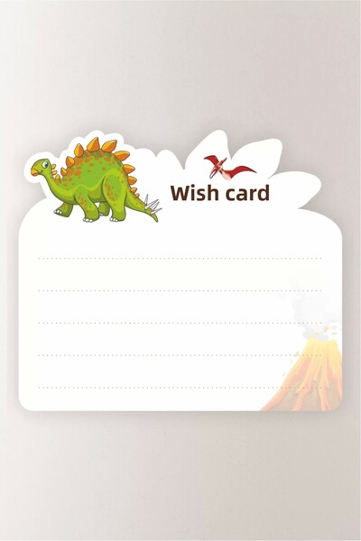 neşeli günlerim مجموعة من 20 بطاقة أمنيات على شكل ديناصور