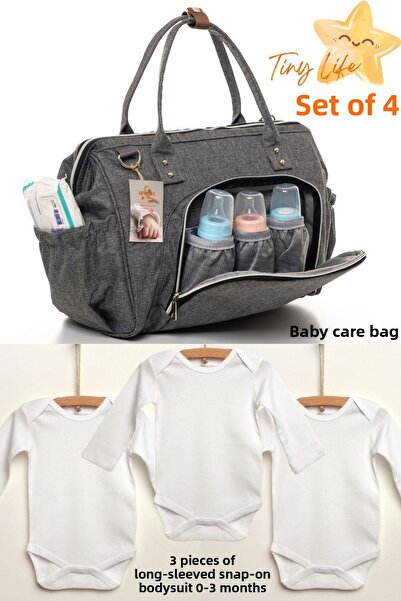 sahra bebek حقيبة أطفال TinyLife - مقاومة للماء، لون البقع، حجرة حرارية، 3 قط...