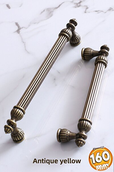 Badem10 Yellow Metal Shah - 160 mm Antique Antique Furniture, Kitchen Drawer, Door Cabinet and Handles
