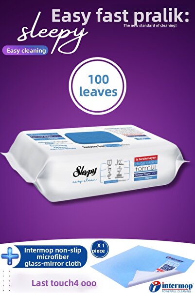 Sleepy منشفة تنظيف الأسطح المضافة سهلة التنظيف 100 ورقة من القماش الزجاجي النحيف