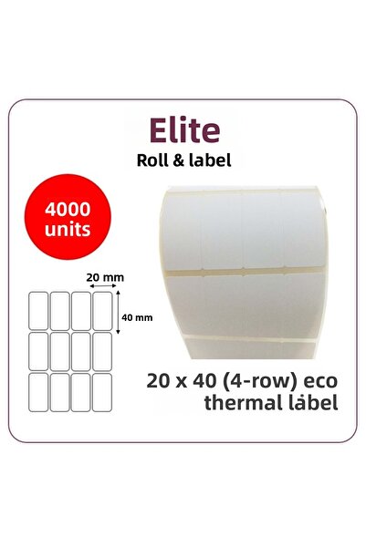 Umurofis Etichetă cu cod de bare Elit 20x40 4 bucăți termică 4000 buc