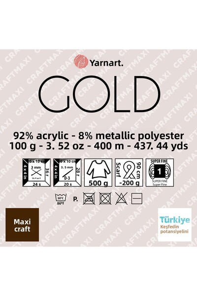 Yarnart Χρυσό - Glitter Χειροποίητο Νήμα Μελιτζάνα Μωβ-9006